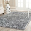 SAFAVIEH Malibu Shag Collection Area Rug – 8’6″ x 12′, Silver, Handmade Solid, 1.4-inch Thick Ideal for High Traffic Areas in Living Room, Bedroom (MLS431S)(White)