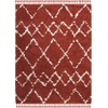 SAFAVIEH Pro Luxe Shag Collection Area Rug – 9′ x 12′, Rust & Creme, Moroccan Boho Tassel, Non-Shedding & Easy Care, 2.4-inch Thick Ideal for High Traffic Areas in Living Room, Bedroom (PLX434P)