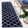 SAFAVIEH Tahoe Shag Collection Area Rug – 9′ x 12′, Black & White, Trellis Design, Non-Shedding & Easy Care, 1.2-inch Thick Ideal for High Traffic Areas in Living Room, Bedroom (THO675Z)(Navy/White)