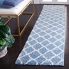 SAFAVIEH Tahoe Shag Collection Area Rug – 9′ x 12′, Black & White, Trellis Design, Non-Shedding & Easy Care, 1.2-inch Thick Ideal for High Traffic Areas in Living Room, Bedroom (THO675Z)(Blue/White)