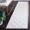 SAFAVIEH Tahoe Shag Collection Area Rug – 9′ x 12′, Black & White, Trellis Design, Non-Shedding & Easy Care, 1.2-inch Thick Ideal for High Traffic Areas in Living Room, Bedroom (THO675Z)(White/Silver)