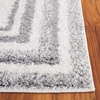 Safavieh Area Rug 8×10 – Border & Stripe Shag Collection – Large – Ivory & Grey, Non-Shedding & Easy Cleaning, Ultra Plush Thick Pile, Ideal for Living Room, Bedroom, Dining Space (BSP251F)(Ivory/Grey)