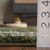 Safavieh Area Rug 8×10 – Border & Stripe Shag Collection – Large – Ivory & Grey, Non-Shedding & Easy Cleaning, Ultra Plush Thick Pile, Ideal for Living Room, Bedroom, Dining Space (BSP251F)(Green)