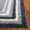 Safavieh Area Rug 8×10 – Border & Stripe Shag Collection – Large – Ivory & Grey, Non-Shedding & Easy Cleaning, Ultra Plush Thick Pile, Ideal for Living Room, Bedroom, Dining Space (BSP251F)(Grey/Black)