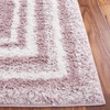 Safavieh Area Rug 8×10 – Border & Stripe Shag Collection – Large – Ivory & Grey, Non-Shedding & Easy Cleaning, Ultra Plush Thick Pile, Ideal for Living Room, Bedroom, Dining Space (BSP251F)(Pink/Ivory)
