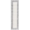 Safavieh Area Rug 8×10 – Border & Stripe Shag Collection – Large – Ivory & Grey, Non-Shedding & Easy Cleaning, Ultra Plush Thick Pile, Ideal for Living Room, Bedroom, Dining Space (BSP251F)(Ivory/Grey)