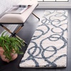 SAFAVIEH Area Rug 8×10 – Calico Shag Collection – Large – Ivory & Blue, Modern Design, Non-Shedding & Easy Cleaning, Ultra Plush Thick Pile, Ideal for Living Room, Bedroom, Dining Space (CLC118A)(Ivory/Blue)