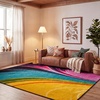 SAFAVIEH Area Rug 8×10 – Fiesta Shag Collection – Large – Multi, Modern Abstract Design, Non-Shedding & Easy Cleaning, Ideal for Living Room, Bedroom, Dining Space (FSG372M)