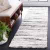 SAFAVIEH Area Rug 8×10 – Fontana Shag Collection – Large – Ivory & Grey, Modern Design, Non-Shedding & Easy Cleaning, Ultra Plush Thick Pile, Ideal for Living Room, Bedroom, Dining Space (FNT833A)(Ivory/Grey)