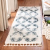 SAFAVIEH Berber Fringe Shag Collection Area Rug – 9′ x 12′, Cream & Blue, Moroccan Design, Non-Shedding & Easy Care, 1.2-inch Thick Ideal for High Traffic Areas in Living Room, Bedroom (BFG524A)(Cream/Blue)