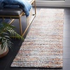 SAFAVIEH Berber Shag Collection Area Rug – 9′ x 12′, Blue Rust & Ivory, Stripe Design, Non-Shedding & Easy Care, 1.25-inch Thick Ideal for High Traffic Areas in Living Room, Bedroom (BER565A)(Blue Rust/Ivory)