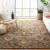 SAFAVIEH Blossom Collection Area Rug – 9′ x 12′, Green & Multi, Handmade Wool, Ideal for High Traffic Areas in Living Room, Bedroom (BLM402B)