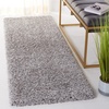SAFAVIEH Santa Monica Shag Collection 8′ x 10′ Navy SGN725 Solid Non-Shedding Living Room Bedroom Dining Room Entryway Plush 2-inch Thick Area Rug(Silver)
