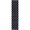 SAFAVIEH Tahoe Shag Collection Area Rug – 9′ x 12′, Black & White, Trellis Design, Non-Shedding & Easy Care, 1.2-inch Thick Ideal for High Traffic Areas in Living Room, Bedroom (THO675Z)(Navy/White)