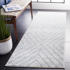 SAFAVIEH Area Rug 8×10 – Adirondack Collection – Large – Black & Light Grey, Modern Geometric Design, Non-Shedding & Easy Cleaning, Ideal for Living Room, Bedroom, Office, Dining Space (ADR251F)(Light Grey/Light Blue)