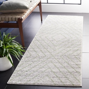 SAFAVIEH Area Rug 8×10 – Adirondack Collection – Large – Black & Light Grey, Modern Geometric Design, Non-Shedding & Easy Cleaning, Ideal for Living Room, Bedroom, Office, Dining Space (ADR251F)(Grey/Green)