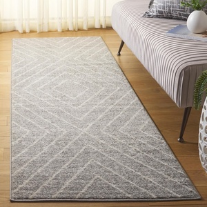 SAFAVIEH Area Rug 8×10 – Adirondack Collection – Large – Black & Light Grey, Modern Geometric Design, Non-Shedding & Easy Cleaning, Ideal for Living Room, Bedroom, Office, Dining Space (ADR251F)(Grey/Ivory)