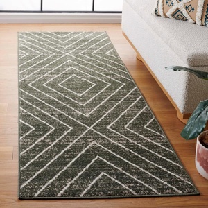SAFAVIEH Area Rug 8×10 – Adirondack Collection – Large – Black & Light Grey, Modern Geometric Design, Non-Shedding & Easy Cleaning, Ideal for Living Room, Bedroom, Office, Dining Space (ADR251F)(Dark Green/Ivory)