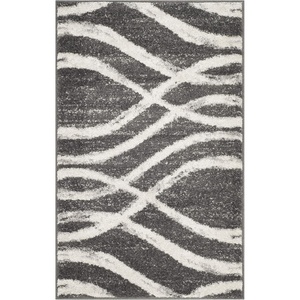 SAFAVIEH Area Rug 8×10 – Adirondack Collection – Large – Sage & Cream, Modern Wave Design, Non-Shedding & Easy to Clean, Ideal for Living Room, Bedroom, Dining Space (ADR125X)(Charcoal/Ivory)