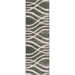 SAFAVIEH Area Rug 8×10 – Adirondack Collection – Large – Sage & Cream, Modern Wave Design, Non-Shedding & Easy to Clean, Ideal for Living Room, Bedroom, Dining Space (ADR125X)(Dark Green/Ivory)