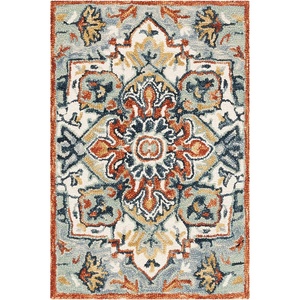 SAFAVIEH Area Rug 8×10 – Aspen Collection – Large – Blue & Rust, Handmade Wool, Boho Design, Ideal for Living Room, Bedroom, Office, Dining Space (APN312A)(Blue/Rust)