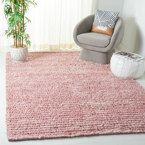 SAFAVIEH Area Rug 8×10 – Aspen Shag Collection – Large – White & Beige, Handmade Wool, 1-inch Thick Ideal for Living Room, Bedroom, Office, Dining Space (SG640A)(Pink)