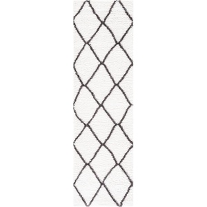 SAFAVIEH Area Rug 8×10 – Berber Shag Collection – Large – Ivory & Grey, Moroccan Design, Non-Shedding & Easy Cleaning, Plush Thick Pile, Ideal for Living Room, Bedroom, Dining Space (BER522F)(Ivory/Grey)