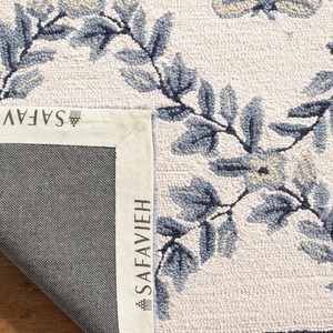 SAFAVIEH Area Rug 8×10 – Chelsea Collection – Large – Ivory & Green, Hand-Hooked Wool, French Country Design, Ideal for Living Room, Bedroom, Office, Dining Space (HK55A)(Ivory/Blue)