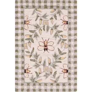 SAFAVIEH Area Rug 8×10 – Chelsea Collection – Large – Ivory & Green, Hand-Hooked Wool, French Country Design, Ideal for Living Room, Bedroom, Office, Dining Space (HK55A)(Ivory/Green)
