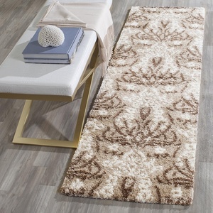 SAFAVIEH Area Rug 8×10 – Florida Shag Collection – Large – Smoke & Beige, Floral Design, Non-Shedding & Easy Cleaning, Plush Thick Pile, Ideal for Living Room, Bedroom, Dining Space (SG457-7913)(Beige/Cream)