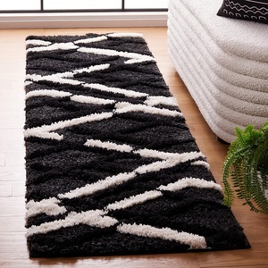 SAFAVIEH Area Rug 8×10 – Hi-Lo Shag Collection – Large – Charcoal & Ivory, Non-Shedding & Easy Cleaning, Ultra Plush Thick Raised Pile, Ideal for Living Room, Bedroom, Dining Space (HLS206H)(Charcoal/Ivory)