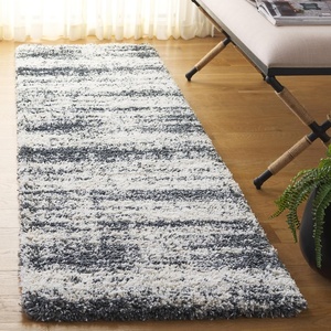 SAFAVIEH Area Rug 8×10 – Hudson Shag Collection – Large – Ivory & Dark Grey, Non-Shedding & Easy Cleaning, Ultra Plush Thick Pile, Ideal for Living Room, Bedroom, Dining Space (SGH212A)(Ivory/Dark Grey)