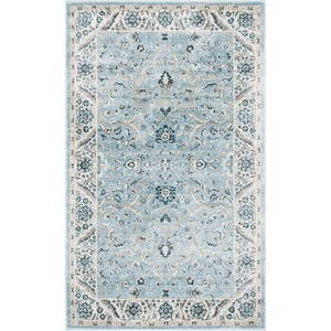 SAFAVIEH Area Rug 8×10 – Isabella Collection – Large – Cream & Beige, Oriental Design, Non-Shedding & Easy Cleaning, Ideal for Living Room, Bedroom, Office, Dining Space (ISA912A)(Light Blue/Cream)