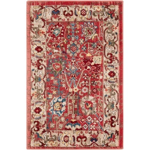 SAFAVIEH Area Rug 8×10 – Kashan Collection – Large – Beige & Taupe, Traditional Oriental Design, Non-Shedding & Easy Cleaning, Ideal for Living Room, Bedroom, Office, Dining Space (KSN303K)(Red/Beige)