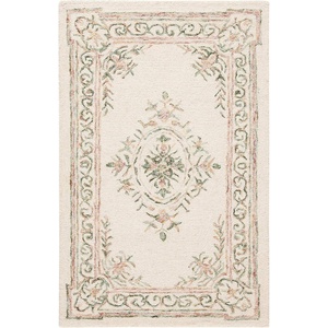 SAFAVIEH Area Rug 8×10 – Micro-Loop Collection – Large – Ivory & Fuchsia, Handmade Wool, Ideal for Living Room, Bedroom, Office, Dining Space (MLP902R)(Ivory/Fuchsia)