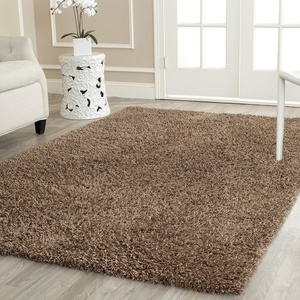 SAFAVIEH Area Rug 8×10 – Monterey Shag Collection – Large – Creme, Handmade, Plush Thick Pile, Ideal for Living Room, Bedroom, Dining Space (SG851C)(Light Brown)