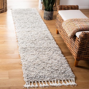 SAFAVIEH Area Rug 8×10 – Pro Luxe Shag Collection – Large – Ivory & Light Grey, Tassel Design, Non-Shedding & Easy Cleaning, Plush Thick Pile, Ideal for Living Room, Bedroom, Dining Space (PLX436A)(Ivory/Light Grey)
