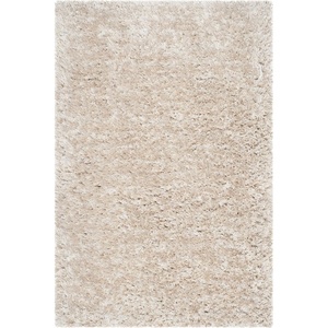 SAFAVIEH Area Rug 8×10 – South Beach Shag Collection – Large – Snow White, Handmade, Ultra Plush Thick Pile, Ideal for Living Room, Bedroom, Dining Space (SBS562A)(Champagne)