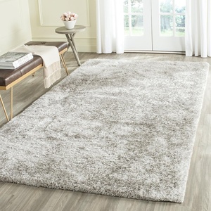 SAFAVIEH Area Rug 8×10 – South Beach Shag Collection – Large – Snow White, Handmade, Ultra Plush Thick Pile, Ideal for Living Room, Bedroom, Dining Space (SBS562A)(Ice)