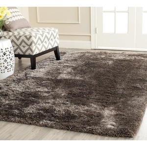 SAFAVIEH Area Rug 8×10 – South Beach Shag Collection – Large – Snow White, Handmade, Ultra Plush Thick Pile, Ideal for Living Room, Bedroom, Dining Space (SBS562A)(Latte)