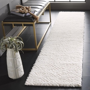 SAFAVIEH Area Rug 8×10 – Tahoe Shag Collection – Large – Grey, Modern Design, Non-Shedding & Easy Cleaning, Plush Thick Pile, Ideal for Living Room, Bedroom, Dining Space (THO652F)(White)