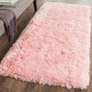 SAFAVIEH Artic Shag Collection Area Rug – 8’6″ x 12′, Ivory, Handmade Glam, 3-inch Thick Ideal for High Traffic Areas in Living Room, Bedroom (SG270A)(Pink)