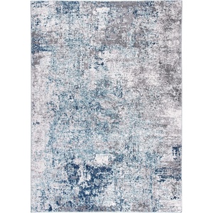 SAFAVIEH Aston Collection Area Rug – 9′ x 12′, Ivory & Grey, Modern Abstract Design, Non-Shedding & Easy Care, Ideal for High Traffic Areas in Living Room, Bedroom (ASN705A)(Light Blue/Grey)