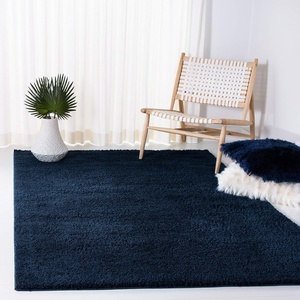 SAFAVIEH August Shag Collection Area Rug – 9′ x 12′, Beige, Solid Design, Non-Shedding & Easy Care, 1.25-inch Thick Ideal for High Traffic Areas in Living Room, Bedroom (AUG561B)(Navy)