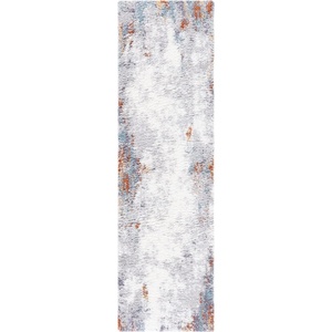 SAFAVIEH Berber Shag Collection Area Rug – 9′ x 12′, Blue Rust & Ivory, Modern Abstract Design, Non-Shedding & Easy Care, 1.25-inch Thick Ideal for High Traffic Areas in Living Room, Bedroom (BER543A)(Blue Rust/Ivory)