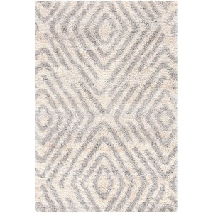 SAFAVIEH Berber Shag Collection Area Rug – 9′ x 12′, Cream & Grey, Moroccan Design, Non-Shedding & Easy Care, 1.2-inch Thick Ideal for High Traffic Areas in Living Room, Bedroom (BER218A)(Cream/Grey)