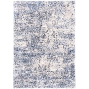 SAFAVIEH Berber Shag Collection Area Rug – 9′ x 12′, Ivory & Blue, Modern Abstract Design, Non-Shedding & Easy Care, 1.2-inch Thick Ideal for High Traffic Areas in Living Room, Bedroom (BER274B)(Ivory/Blue)