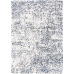 SAFAVIEH Berber Shag Collection Area Rug – 9′ x 12′, Ivory & Blue, Modern Abstract Design, Non-Shedding & Easy Care, 1.2-inch Thick Ideal for High Traffic Areas in Living Room, Bedroom (BER274B)(Ivory/Grey)