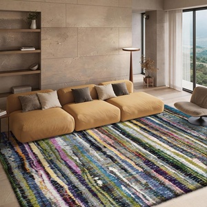 SAFAVIEH Fiesta Shag Collection Area Rug – 9′ x 12′, Multi, Modern Abstract Design, Non-Shedding & Easy Care, 0.5-inch Thick Ideal for High Traffic Areas in Living Room, Bedroom (FSG367M)(Multi Color)