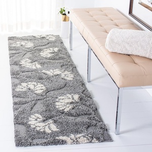 SAFAVIEH Florida Shag Collection Area Rug – 8′ x 10′, Grey & Beige, Floral Design, Non-Shedding & Easy Care, 1.2-inch Thick Ideal for High Traffic Areas in Living Room, Bedroom (SG459-8013)(Grey/Beige)
